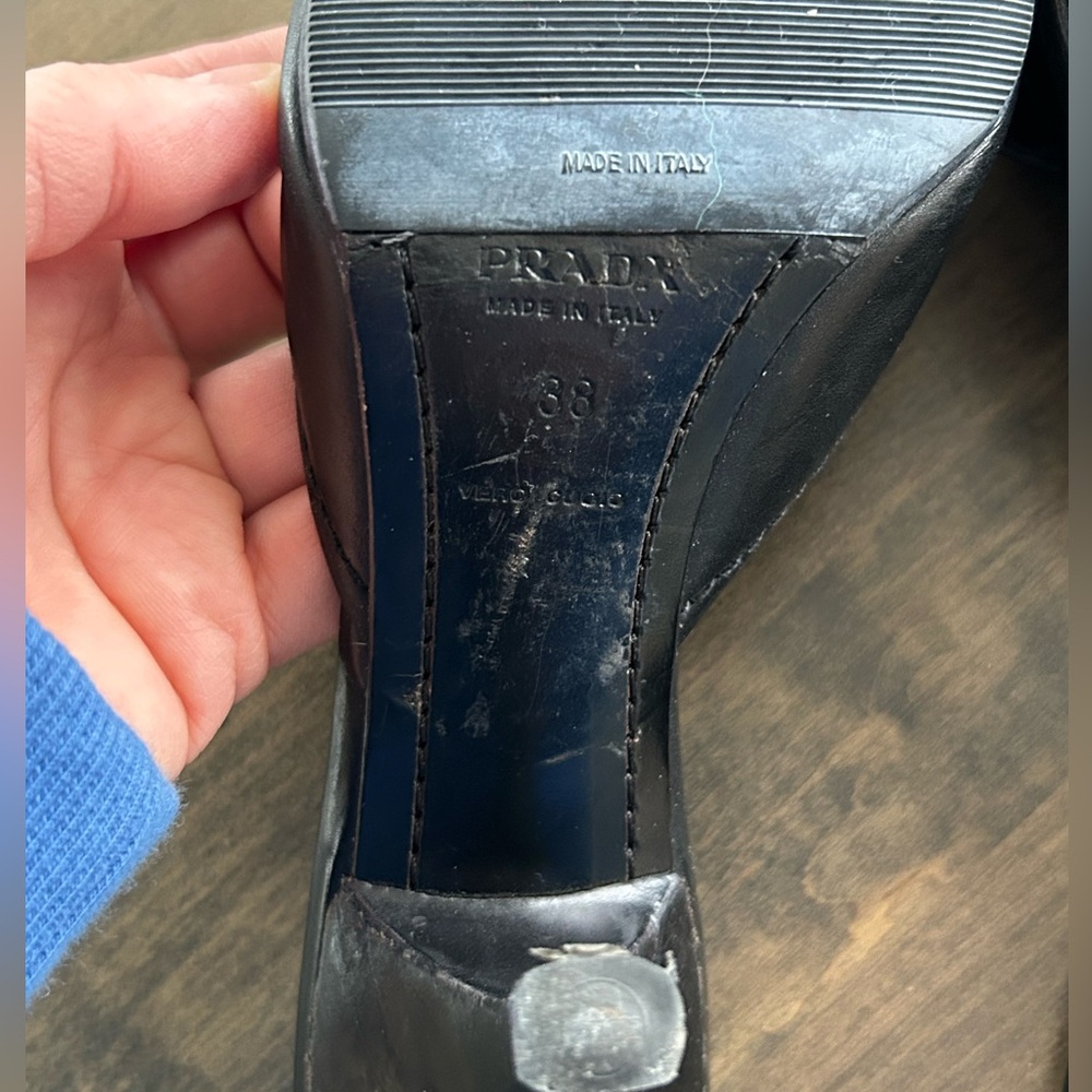 Prada Black Mules with Kitten Heel - Picture 7 of 8